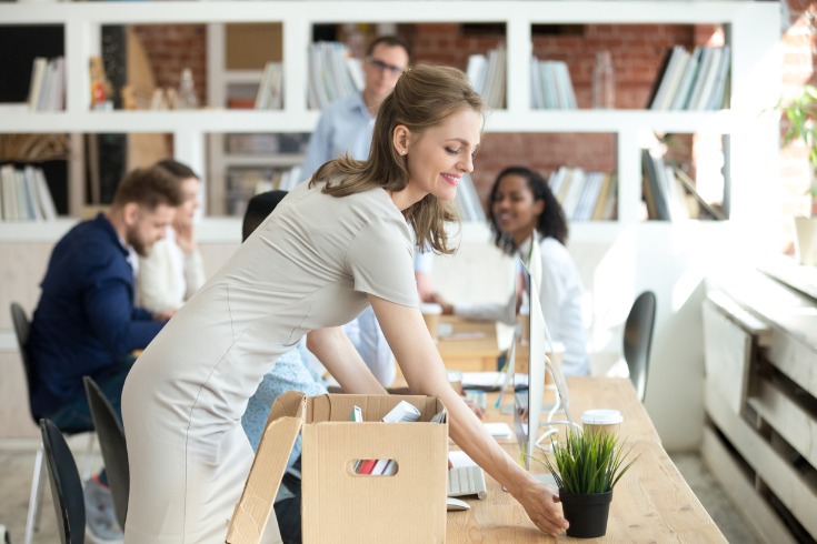 Middle-aged office worker getting ready for a career change