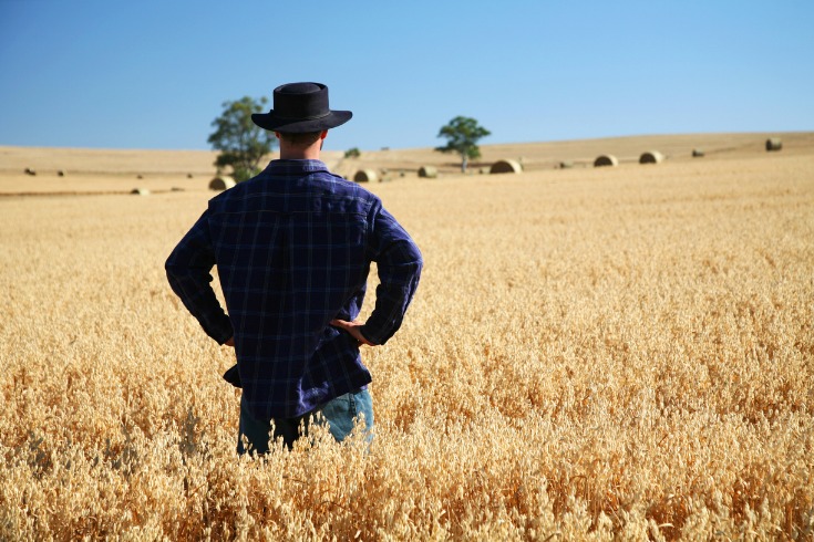 Male farmer suffering from a mental health crisis in rural Australia. 
